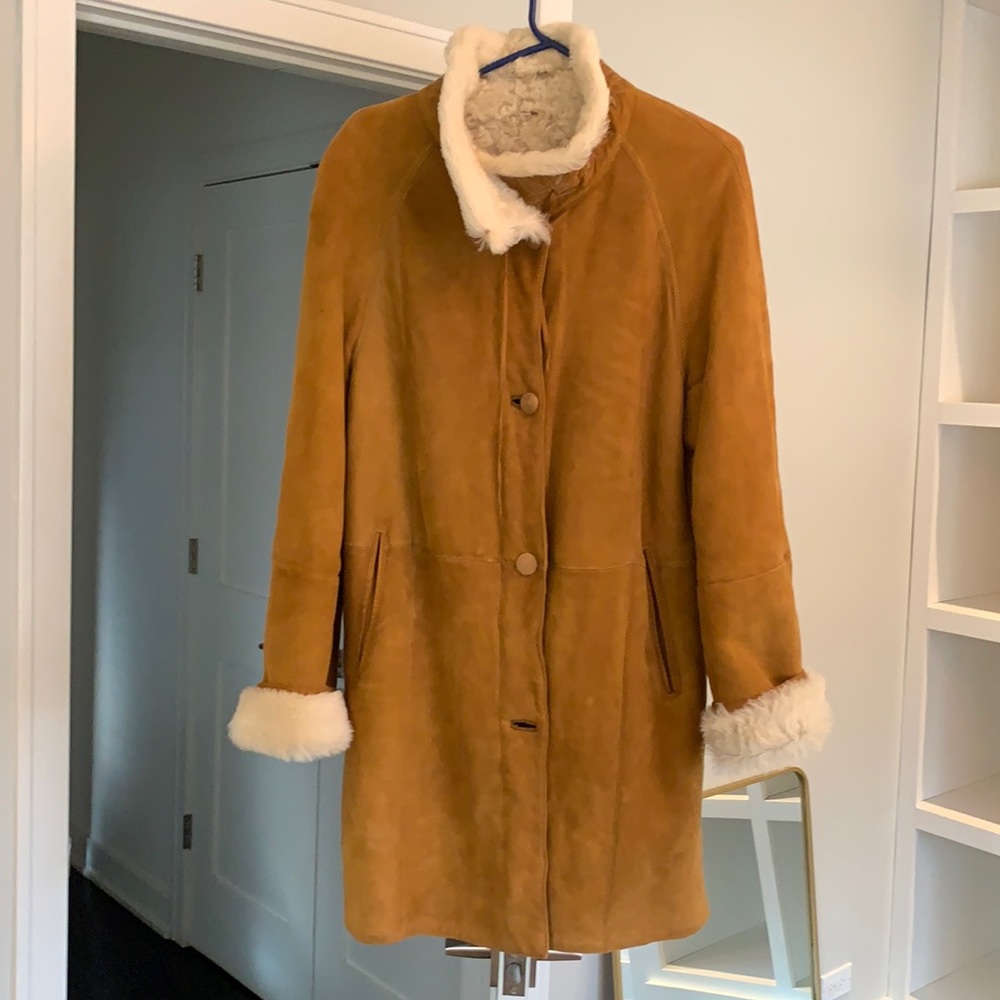 Suede and shearling coat.